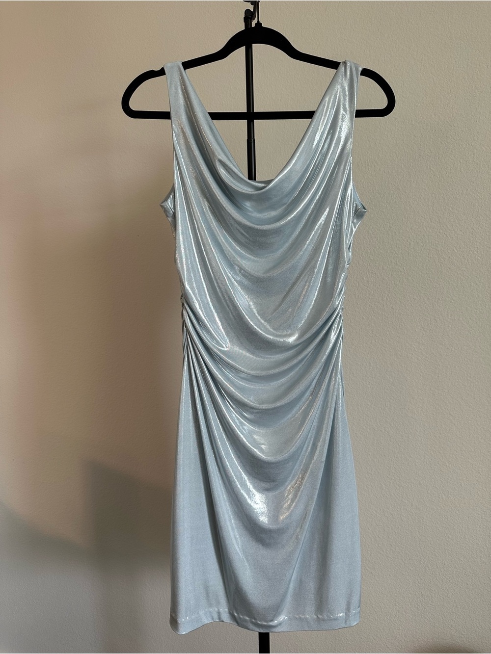 Kensie Light Blue Satin Dress - Picture 3 of 6